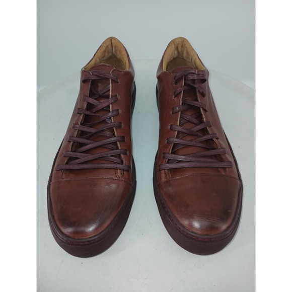 JOHN VARVATOS Reed 315 Bordeaux Maroon Mens Size 10 Low Top Sneakers Shoes C134 main image 2